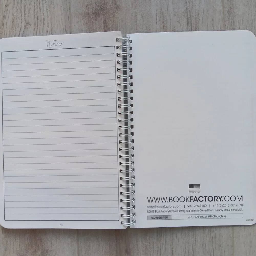 BookFactory Thoughts Journal Veteran-Owned Made in U.S.A. Spiral Bound Gifts